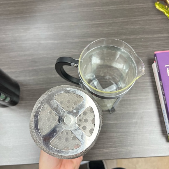 Stainless Steel and Glass French Press Coffee Maker and Coffee Bean Grinder - Picture 3 of 8